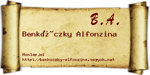 Benkóczky Alfonzina névjegykártya
